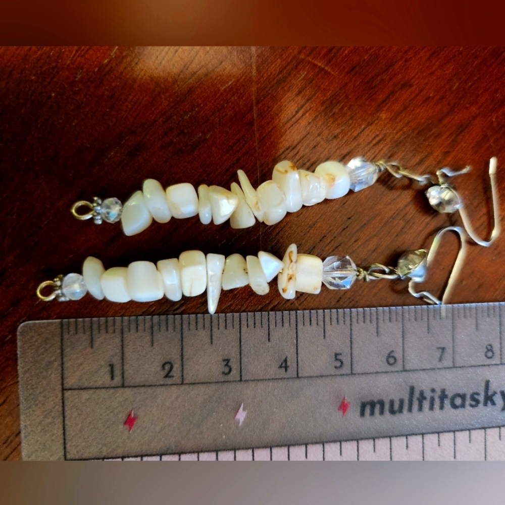 Seashell bead earrings (handmade)